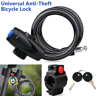 bloqueo universal de bicicleta antirrobo con 2 llaves para bicicleta motocicleta cerradura de seguridad 1m cable de cuerda de acero