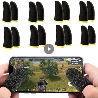 1 par de dedos de fibra de carbono de 18 pines para PUBG juegos móviles prensa pantalla dedo mangas para PUBG Gaming negro amarillo rojo