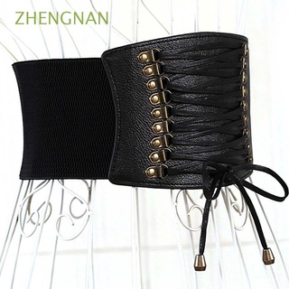 Zhengnan corsé Vestido PU falda De cuero decoraciones Cintura Alta Cummerbunds cuerpo adelgazante para mujer/Multicolor (1)