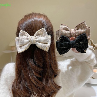 Yuejiu clip para el cabello De dos capas Estilo Coreano con lazo multicolor para mujer