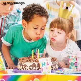 orangemango 10pcs gorra de cumpleaños papel niños feliz cumpleaños sombreros corona fiesta suministros co