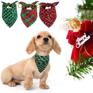 platónvereer reversible navidad perro bandanas decoración mascota bufanda perro triángulo bandana algodón copos de nieve accesorios de traje lavable buffalo plaid (1)
