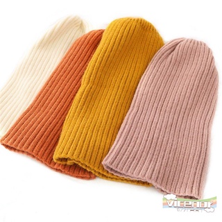 VICENORY Casual Beanie Hat Women Man Hip Hop Hat Knitted Beanie Cuff Beanie New Warm Autumn Winter Skullcaps/Multicolor