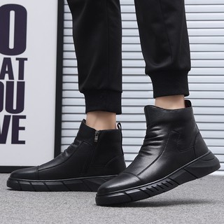 Zapatos De Los Hombres Otoño Martin Botas De Viento De Alta Parte Superior casual Versión De La Tendencia Salvaje Negro (6)