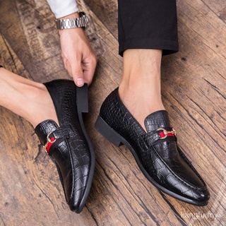 Los hombres Formal Slip-Ons cuero barco zapatos de moda tTNE