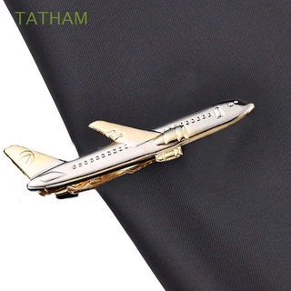 TATHAM Simple Hombres Corbata Clip Diseño Clásico Aviones Clips Accesorios Forma Avión Joyería Metal Boda Regalos Caballero Camisa Pin (1)