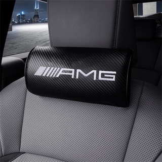 Letra AMG Mercedes Benz cómodas almohadas asiento de coche espacio memoria de algodón de cuero reposacabezas cuatro estaciones asiento reposacabezas de coche reposacabezas cuello
