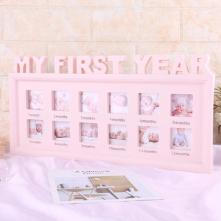 sun1iss creative diy 0-12 meses bebé "mi primer año" imágenes pantalla de plástico marco de fotos recuerdos conmemorar niños creciente regalo de memoria (6)