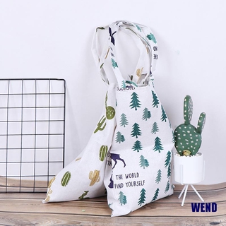 (WEND) 1X Pine Cactus bolsa de lino Tote Eco compras al aire libre lona bolsas de hombro (6)