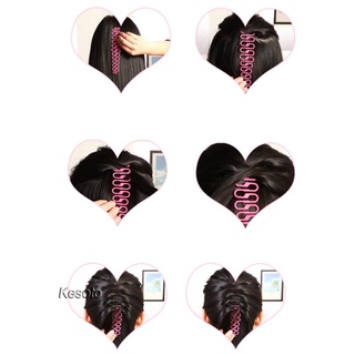 [Kesoto] 2x mujeres's moda pelo peinado Clip palo Bun Maker trenza herramienta de pelo DIY Set (1)