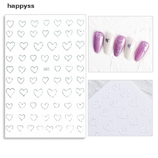 [Happy] 2X 3D Nail Sticker Love Heart Pattern Self-adhesive Transfer Sliders Nail Decals