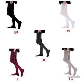 bef mujeres invierno extra largo algodón muslo medias altas color sólido elástico costilla superior sobre la rodilla botas calcetines calentadores de piernas