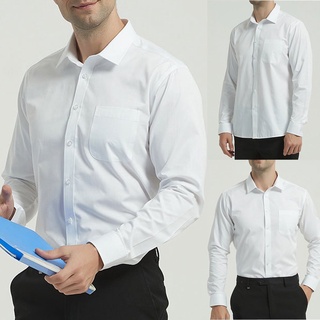 Blusa de solapa para hombre con cuello largo de manga larga blusa casual camiseta tops (7)