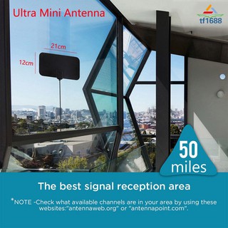 Antena plana delgada de 80 millas HD de alta definición TV Fix Scout HDTV DTV Skylink Cable (2)