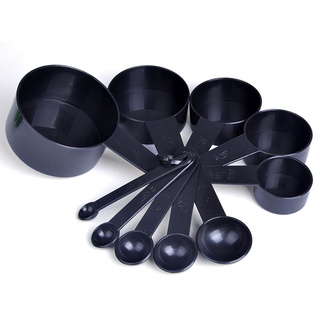 WARMUTH Hot Sale Kitchen Tools Black Measuring Set Tools Measuring Spoon Measuring Cups Plastic Practical High Quality for Baking Coffee 10pcs/lot/Multicolor (2)