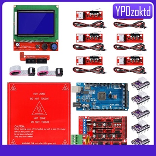 Kit de controlador de impresora 3D rampas 1.4 + 2560 placa + calefacción MK2B + LCD 12864