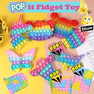 Rainbow Push Bubble Pops Fidget juguete sensorial para Autisim necesidades especiales Anti-estrés juego alivio del estrés Squish Pops It