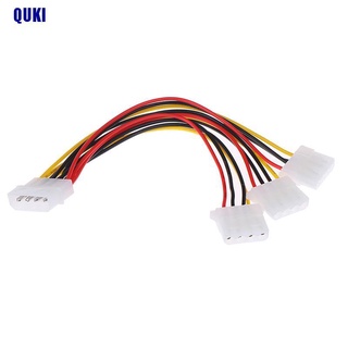 QUK 4 Pin IDE 1-to-3 Molex IDE Female Power Supply Splitter Exentsion Adapter Cable