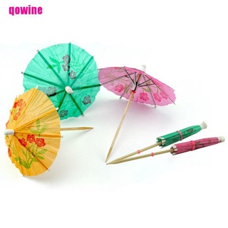 Qowi - paraguas para decoración de cóctel, colores mezclados, postres, frutas, tartas (4)