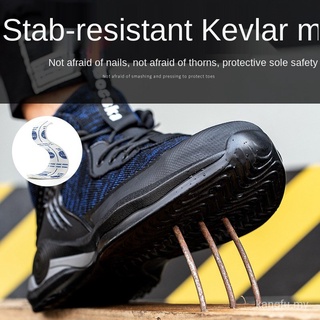 Gran tamaño 37-50 nuevo estilo de corte alto de acero del dedo del pie de los hombres zapatos de seguridad de arranque Anti-punción Anti-aplastamiento botas de seguridad transpirables mujeres zapatos de trabajo Kasut keselamatan HXQC (9)