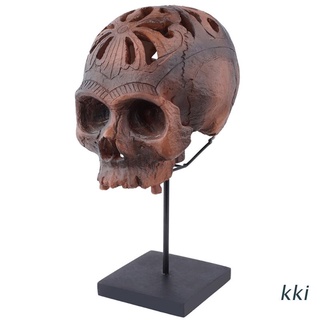 kki. horror cabeza humana calavera estatua figuritas halloween esqueleto escultura decoración regalo interior modelo médico para patio