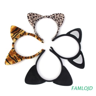 famlojd moda mujeres felpa tigre leopardo gato oreja diadema diadema cosplay fiesta fancy