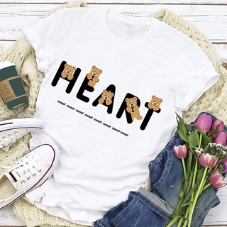 ifashion1 camiseta con estampado digital corazón oso camiseta