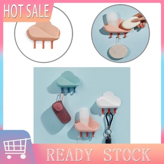 BAO_ Adorable Soap Box Wall Mount Sticky Hook Stable for Home