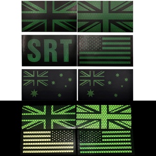 5x9CM OD Verde IR Infrarrojo Reflectante SRT USA Bandera Parche Militar Uniforme