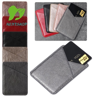 nextshop - funda universal para tarjetas, bolsillo para teléfono móvil, doble cubierta, adhesivo de cuero, bolsa sólida, multicolor