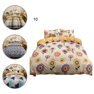 emden100 13 estilos sábana bajera ajustable con funda de edredón juego de funda de almohada anti-descoloración para el hogar