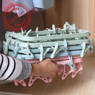 Percha multi-clamping calcetines de secado Clip hogar colgando ropa Rack H9M3