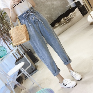 S-5XL Plus size women jeans Korea slim High waist wide leg straight pants