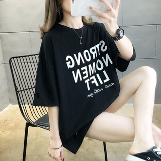 Suelta gran manga cortatt-shirt mujer ropa2021primavera y verano nuevo estilo coreano Internet CelebrityinsWomen's Fashion Mid-Length Western Style Top