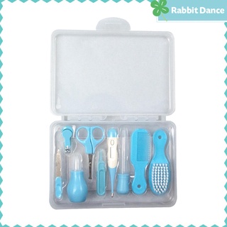 [conejo De baile] Kit De tijeras De limpieza Portátil para bebés/pinzas De seguridad para cabello Conveniente/9 piezas