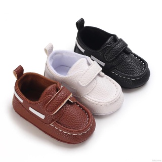 Bebé niños bebé suela suave antideslizante cuero PU niño cuna zapatos 0-18M