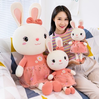 juguete de peluche conejito almohada pequeña margarita blanco conejo muñeca muñeca niños regalo lindo niña cama muñeca