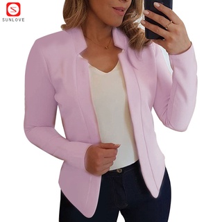 mujer blazer delgado manga larga blazer color sólido oficina señora traje abrigo (5)