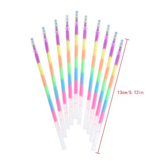 10 pzs bolígrafos de gel iluminadores coloridos 6 en 1/repuestos/papelería para estudiantes/oficina