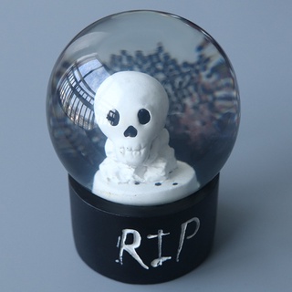 🔥 DOTO 6pcs Crystal Ball Pumpkin Ghost Skull Ornament Resin Stand Halloween Decoration (9)