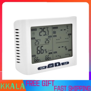 Kkala termómetro inalámbrico para interiores al aire libre, higrómetro, temperatura, humedad, Monitor con retroiluminación de pantalla grande