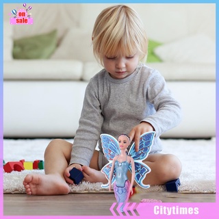 (Citytimes) Muñeca de sirena de natación para niñas/juguete clásico mágico de sirena con ala de mariposa