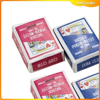 2 sets Games Deck Poker Paper Playing Cards 1/12 Miniature Dollhouse