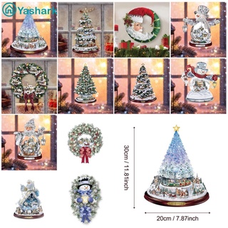 Árbol de navidad giratorio escultura tren decoraciones pasta ventana pasta pegatinas decoraciones navideñas para el hogar [YA]
