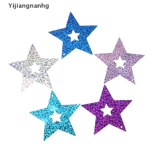 yijiangnanh 100pcs globo accesorios decoración de cinco puntas estrella lentejuelas láser boda fiesta caliente