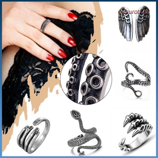 Anillo de mujer personalidad moda Retro en forma de serpiente anillo abierto de garra Hiluxewsy.Br