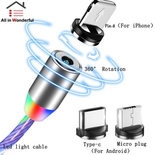 Ws Cable Micro USB magnético de línea de datos para Android tipo C IOS Cable de carga rápida para teléfono móvil (1)