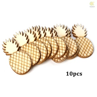 10pcs Wooden Pineapple Slices Discs Wood Pieces Embellishment DIY Crafts Cutouts Ornament for Home P