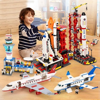 Chico Regalo compatible Lego Aeroespacial Bloque De Construcción Modelo 6-8-12 Años De Edad Cohete Lanzamiento Rompecabezas Asamblea De Juguete Avión