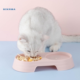 [bikr] platos para mascotas de color sólido doble tazón pp material gato dispensador de alimentos para interior